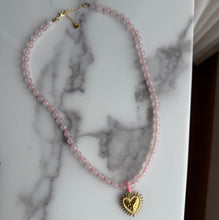 Cargar imagen en el visor de la galería, COLLAR PIEDRA ROSADA CORAZÓN