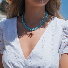 Cargar imagen en el visor de la galería, COLLAR PIEDRA TURQUESA ESTRELLA LILA