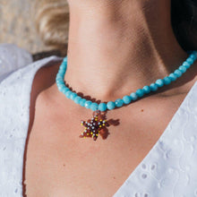 Cargar imagen en el visor de la galería, COLLAR PIEDRA TURQUESA ESTRELLA LILA