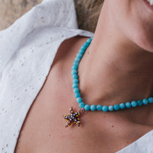 Cargar imagen en el visor de la galería, COLLAR PIEDRA TURQUESA ESTRELLA LILA