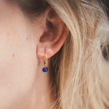 Cargar imagen en el visor de la galería, ARGOLLAS GOLD PIEDRA AZUL
