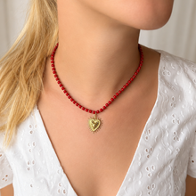 Cargar imagen en el visor de la galería, COLLAR PIEDRA CORAL CORAZON