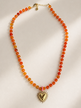 Cargar imagen en el visor de la galería, COLLAR PIEDRA NARANJA CORAZÓN