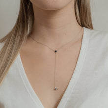 Cargar imagen en el visor de la galería, CASCADA PLATA ZIRCON NEGRO