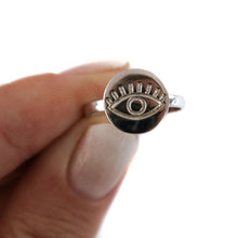 Cargar imagen en el visor de la galería, ANILLO PLATA OJO PLANO - Piedra Marina