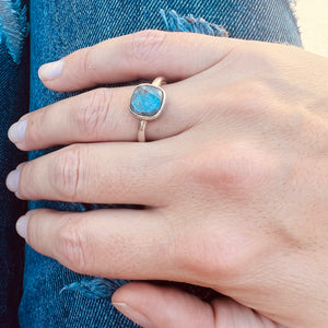 ANILLO PLATA PIEDRA RUSTICO