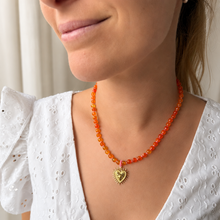 Cargar imagen en el visor de la galería, COLLAR PIEDRA NARANJA CORAZÓN
