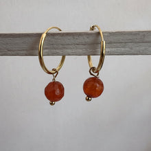 Cargar imagen en el visor de la galería, ARGOLLAS GOLD PIEDRA NARANJA
