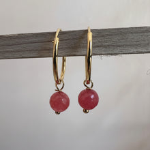 Cargar imagen en el visor de la galería, ARGOLLAS GOLD PIEDRA ROSADA

