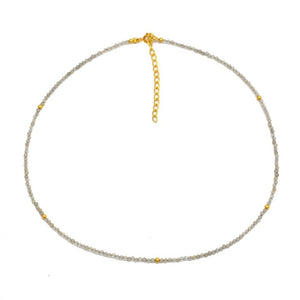 CHOKER GOLD LABRADORITA