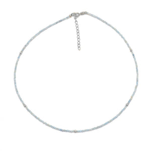 CHOKER PLATA AGUA MARINA
