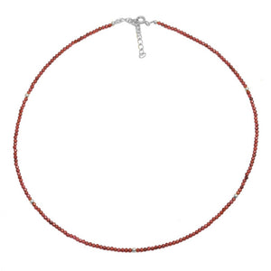CHOKER PLATA GRANATE