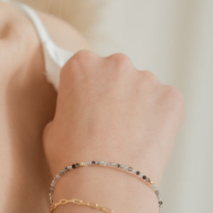 PULSERA GOLD CUARZO RUTILADO