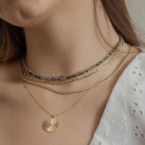 CHOKER GOLD LABRADORITA