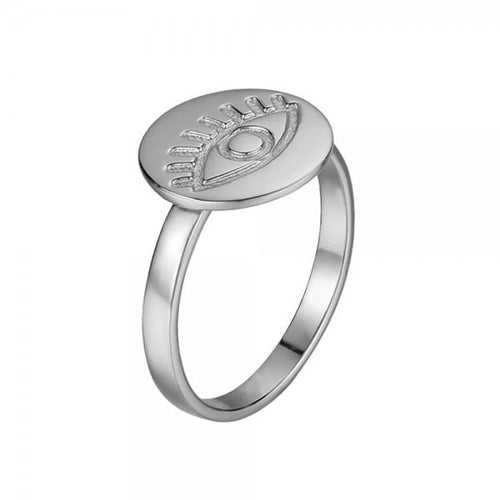 ANILLO PLATA OJO PLANO - Piedra Marina