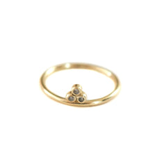 Cargar imagen en el visor de la galería, ANILLO GOLD 3 ZIRCONES - Piedra Marina
