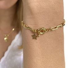 Cargar imagen en el visor de la galería, PULSERA GOLD CADENA MARINERO ESTRELLA - Piedra Marina
