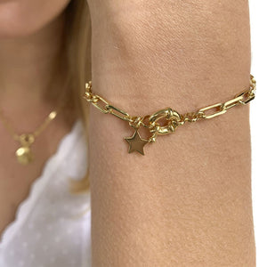 PULSERA GOLD CADENA MARINERO ESTRELLA - Piedra Marina