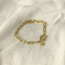 Cargar imagen en el visor de la galería, PULSERA GOLD CADENA MARINERO ESTRELLA - Piedra Marina
