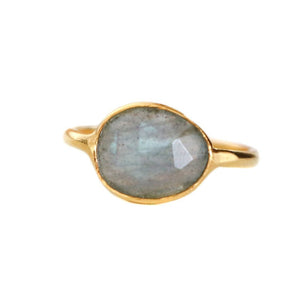 ANILLO GOLD PIEDRA OVALADA - Piedra Marina