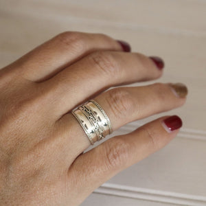 ANILLO PLATA REMOLINO Y ONDAS - Piedra Marina