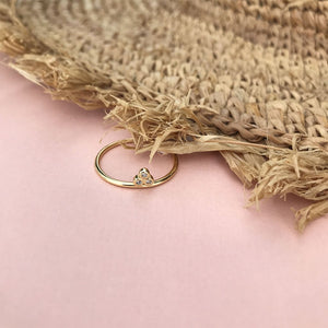 ANILLO GOLD 3 ZIRCONES - Piedra Marina