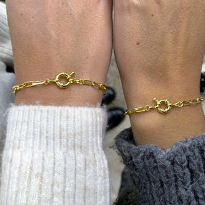 PULSERA GOLD CADENA MARINERO - Piedra Marina