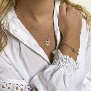 PULSERA GOLD CADENA MARINERO - Piedra Marina