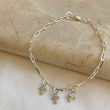 Cargar imagen en el visor de la galería, PULSERA PLATA CADENA ESLABONES CRUCES
