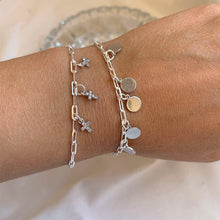 Cargar imagen en el visor de la galería, PULSERA PLATA CADENA ESLABONES CRUCES
