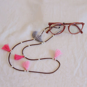 STRAPS POMPONES GAMUZA